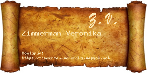 Zimmerman Veronika névjegykártya